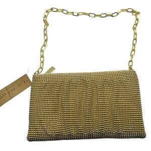 Le Regale Gold Metal Mesh Elegant Chain Purse